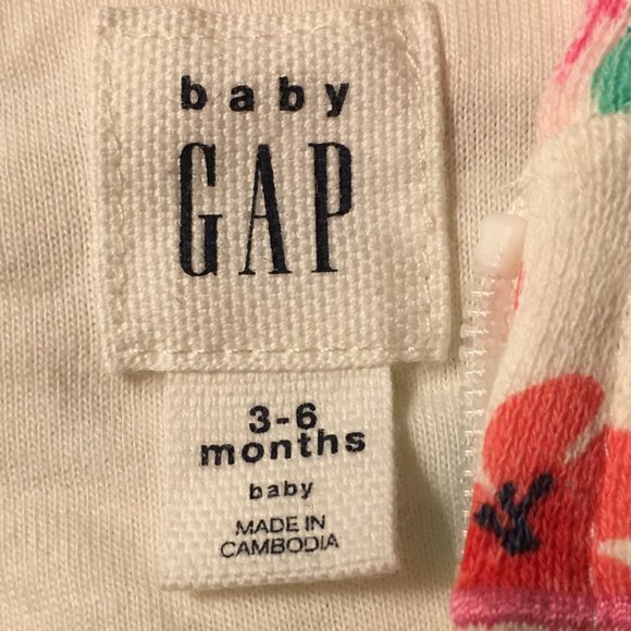 BABY GAP Floral Zip Hoodie   3-6 Months - Picture 5 of 12